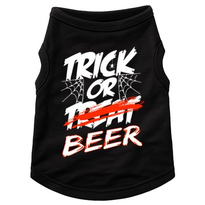 Trick Or Beer Funny Halloween Beer Drinking Doggie Tank