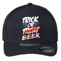 Trick Or Beer Funny Halloween Beer Drinking Flexfit Unipanel Trucker Cap