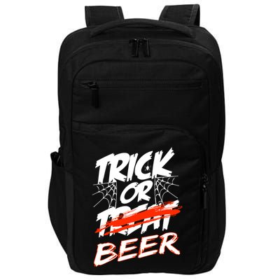 Trick Or Beer Funny Halloween Beer Drinking Impact Tech Backpack