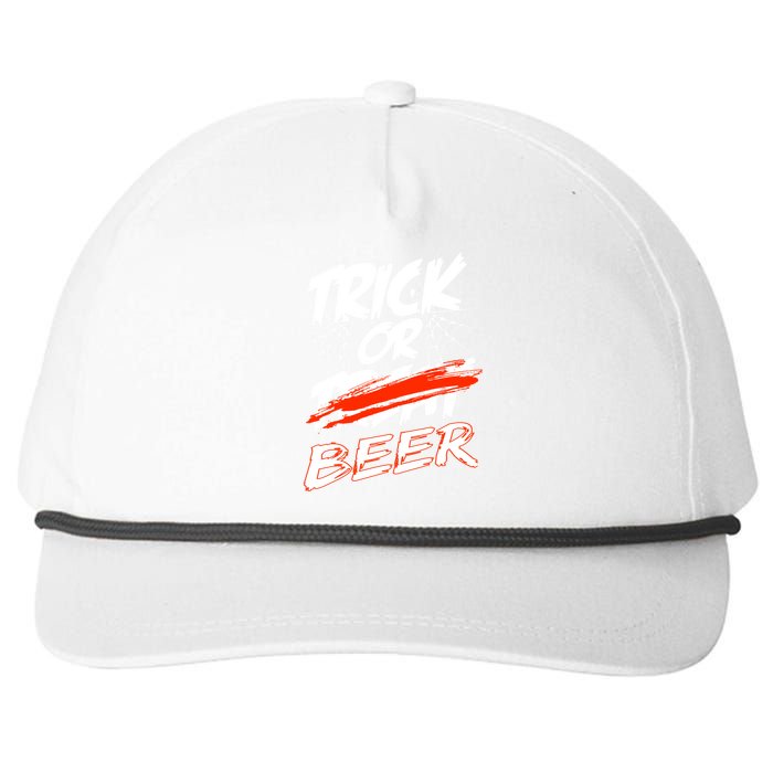 Trick Or Beer Funny Halloween Beer Drinking Snapback Five-Panel Rope Hat