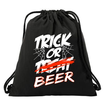 Trick Or Beer Funny Halloween Beer Drinking Drawstring Bag