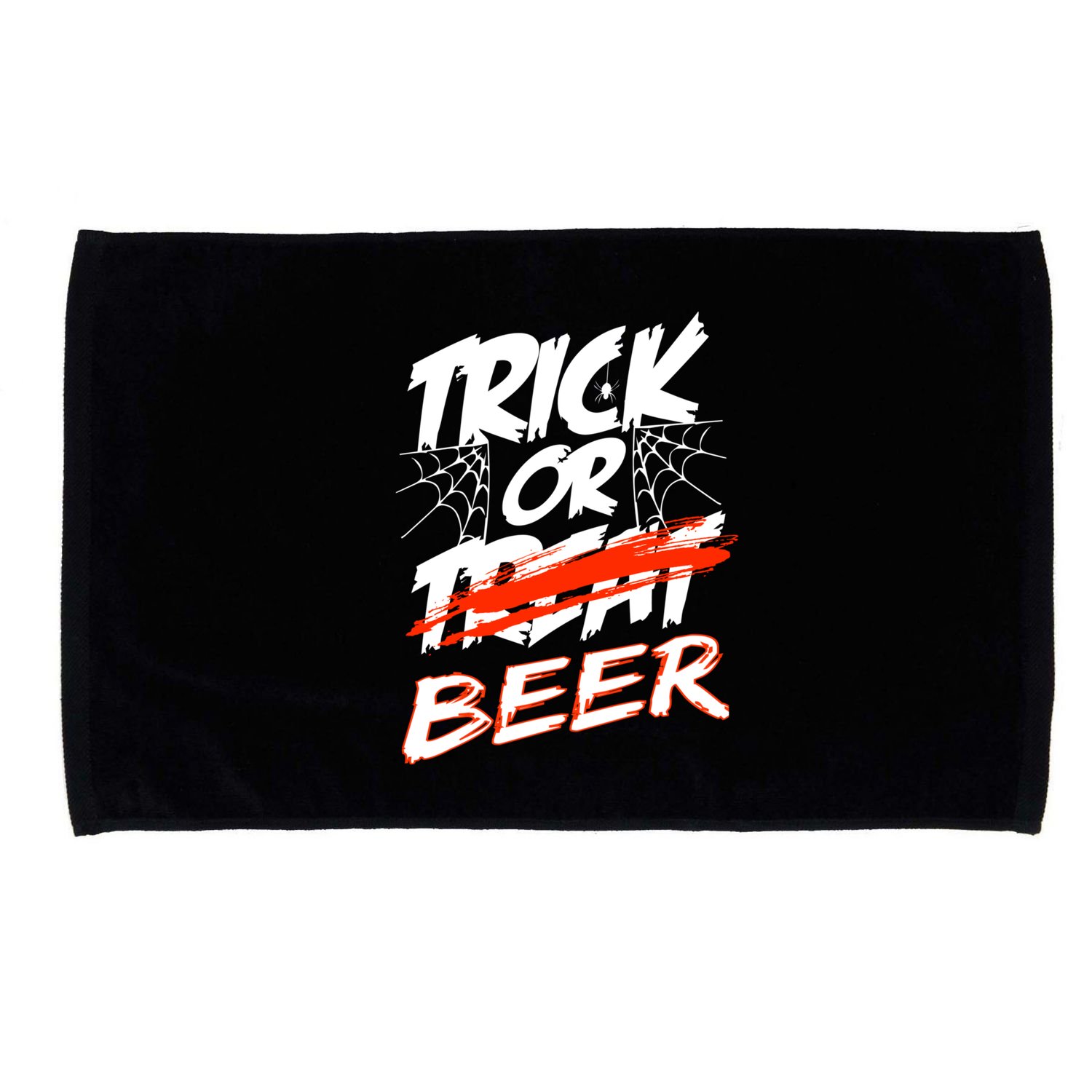 Trick Or Beer Funny Halloween Beer Drinking Microfiber Hand Towel
