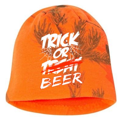 Trick Or Beer Funny Halloween Beer Drinking Kati - Camo Knit Beanie