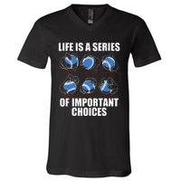 Types of Baseball Pitches Life Choices Pitcher Player Gift V-Neck T-Shirt