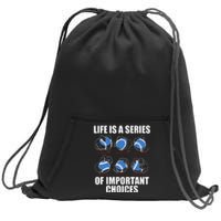 Types of Baseball Pitches Life Choices Pitcher Player Gift Sweatshirt Cinch Pack Bag