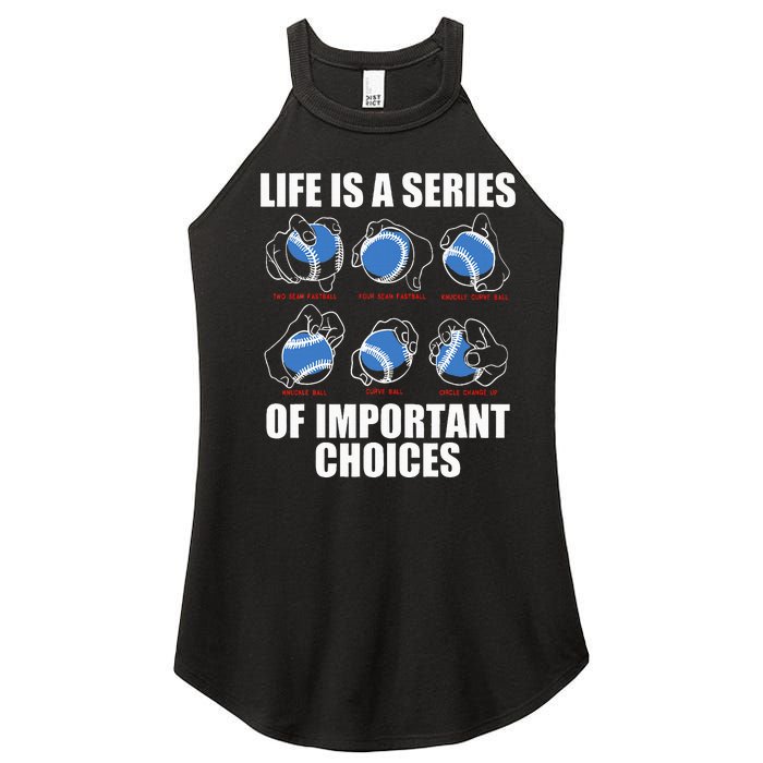 Types of Baseball Pitches Life Choices Pitcher Player Gift Women's Perfect Tri Rocker Tank