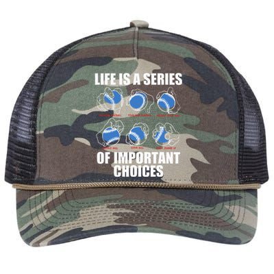 Types of Baseball Pitches Life Choices Pitcher Player Gift Retro Rope Trucker Hat Cap