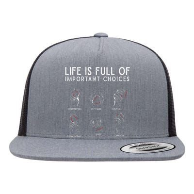 Types of Baseball Pitches Life Choices Pitcher Player Flat Bill Trucker Hat