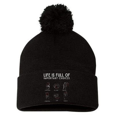 Types of Baseball Pitches Life Choices Pitcher Player Pom Pom 12in Knit Beanie