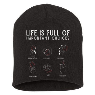 Types of Baseball Pitches Life Choices Pitcher Player Short Acrylic Beanie