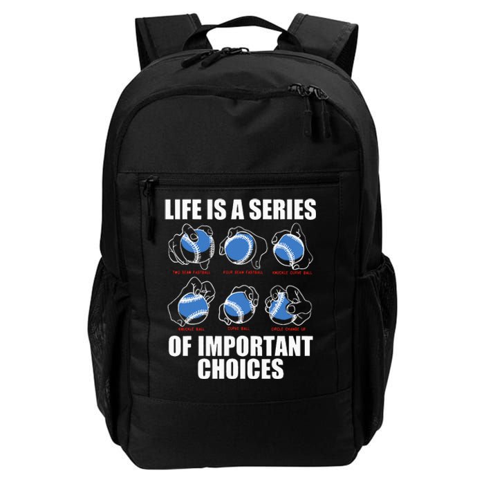 Types of Baseball Pitches Life Choices Pitcher Player Gift  Daily Commute Backpack