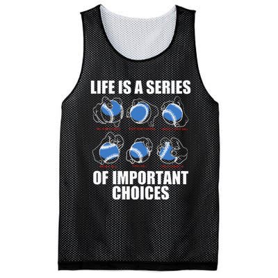 Types of Baseball Pitches Life Choices Pitcher Player Gift  Mesh Reversible Basketball Jersey Tank