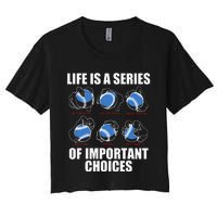 Types of Baseball Pitches Life Choices Pitcher Player Gift  Women's Crop Top Tee