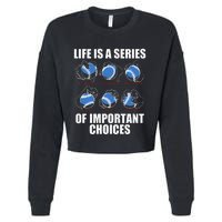 Types of Baseball Pitches Life Choices Pitcher Player Gift  Cropped Pullover Crew