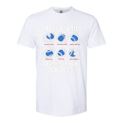 Types of Baseball Pitches Life Choices Pitcher Player Gift  Softstyle® CVC T-Shirt