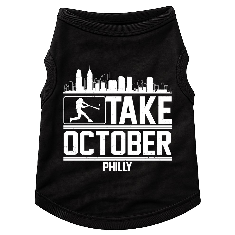 Take October Baseball Fan Philadelphia Skyline Doggie Tank