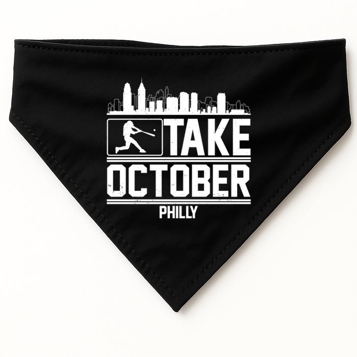 Take October Baseball Fan Philadelphia Skyline USA-Made Doggie Bandana