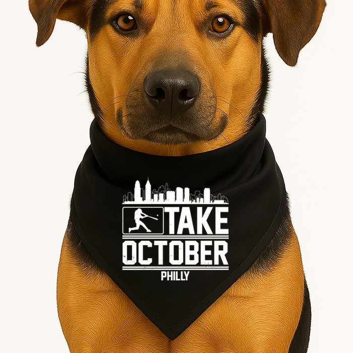 Take October Baseball Fan Philadelphia Skyline USA-Made Doggie Bandana