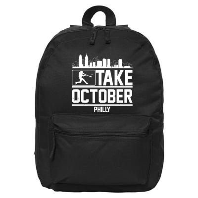 Take October Baseball Fan Philadelphia Skyline 16 in Basic Backpack