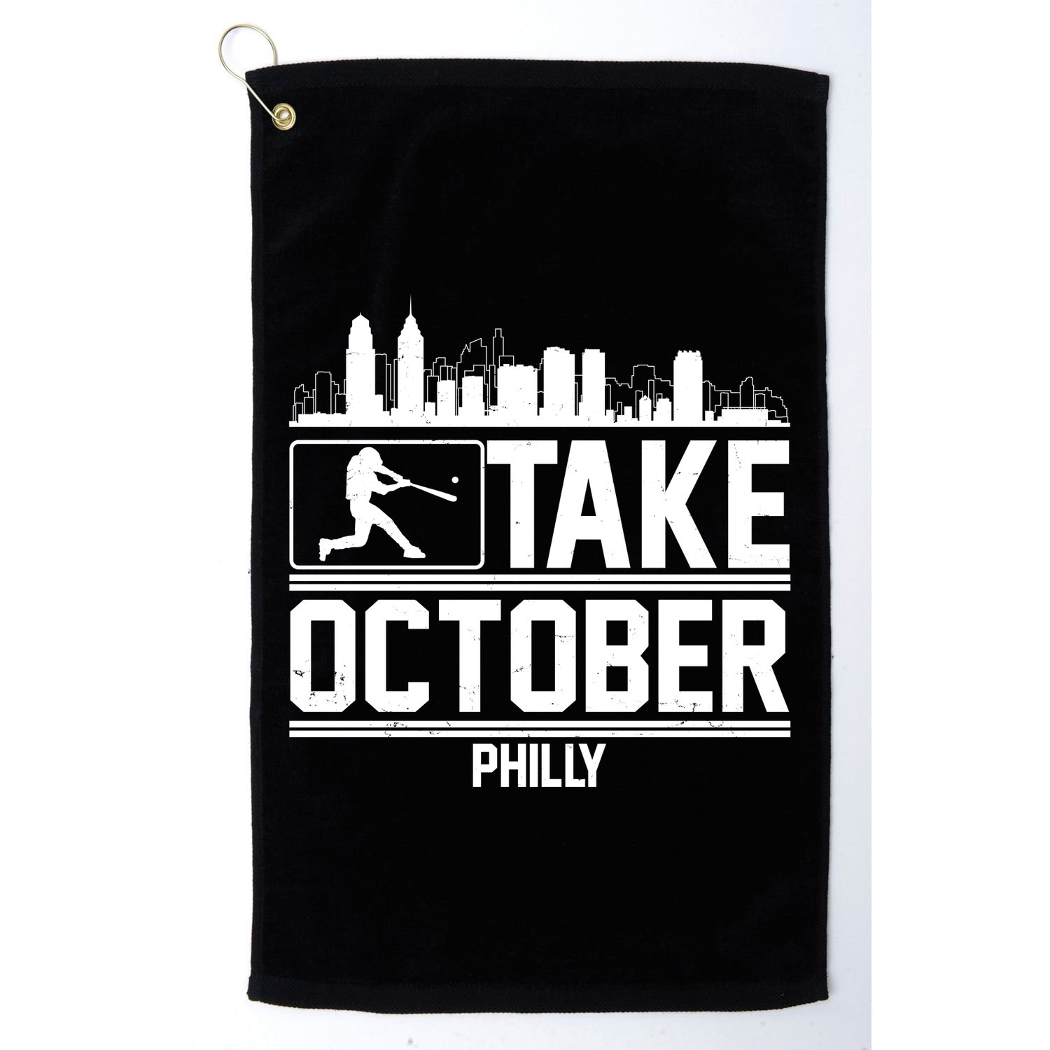 Take October Baseball Fan Philadelphia Skyline Golf Towel