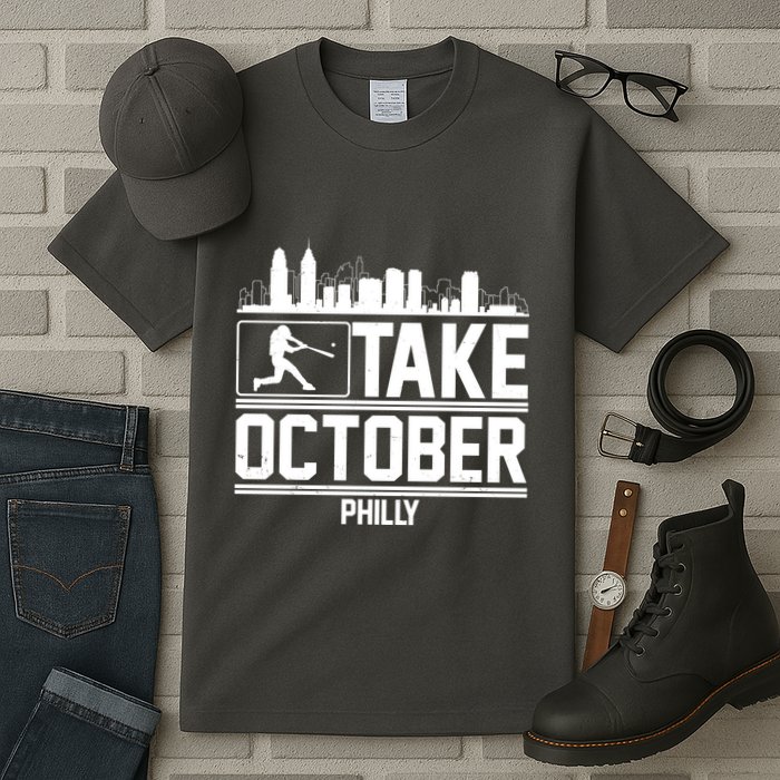 Take October Baseball Fan Philadelphia Skyline Tall T-Shirt