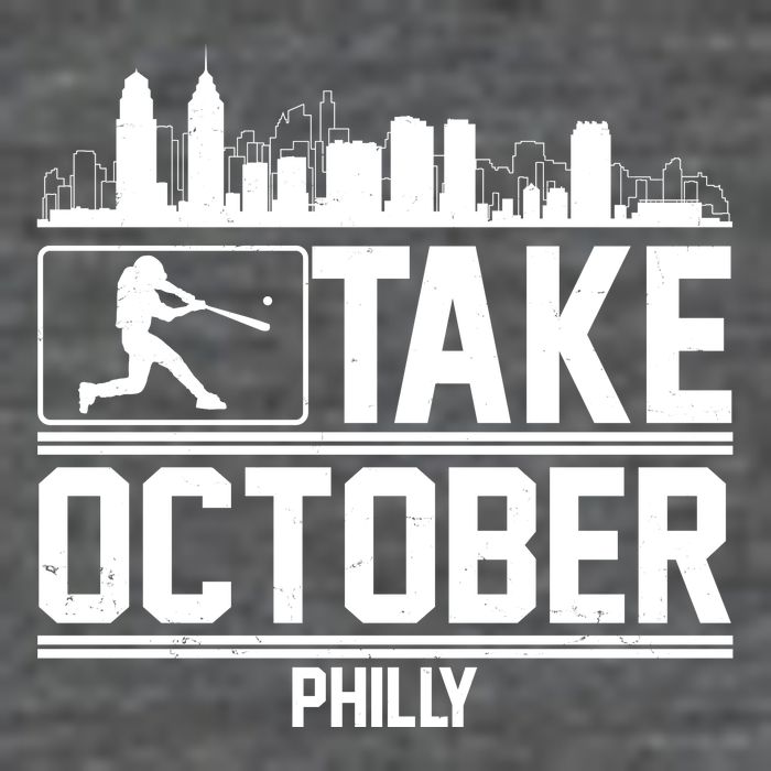 Take October Baseball Fan Philadelphia Skyline Tall T-Shirt