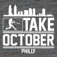 Take October Baseball Fan Philadelphia Skyline Flatbill Hat