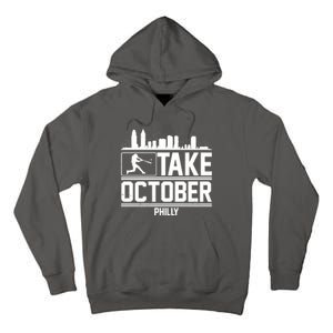 Take October Baseball Fan Philadelphia Skyline Tall Hoodie