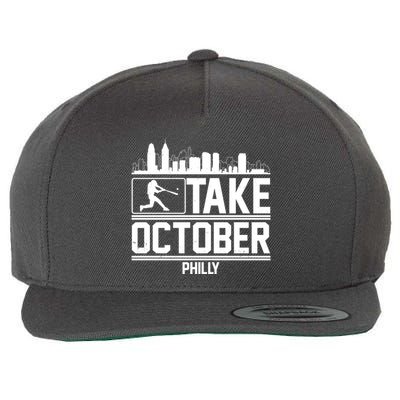 Take October Baseball Fan Philadelphia Skyline Wool Snapback Cap