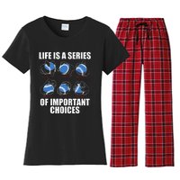 Types of Baseball Pitches Life Choices Pitcher Player Gift Women's Flannel Pajama Set