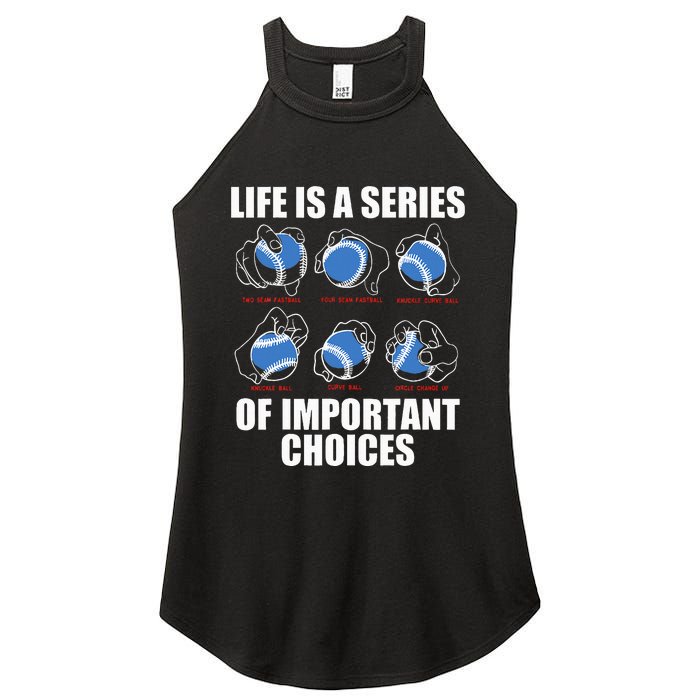 Types of Baseball Pitches Life Choices Pitcher Player Gift Women's Perfect Tri Rocker Tank