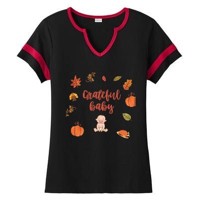 Thanksgiving Onepiece . Baby Thanksgiving . Turkey Day . Thanksgiving Creeper Ladies Halftime Notch Neck Tee