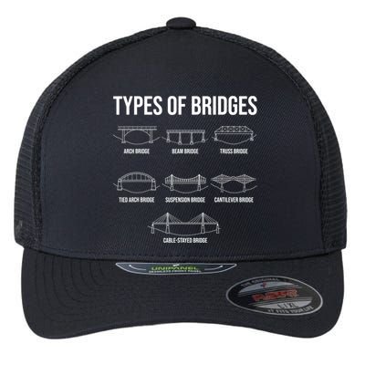 Types Of Bridges, Bridge Engineer Gift Flexfit Unipanel Trucker Cap