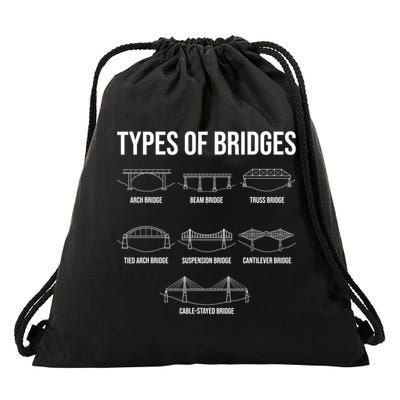 Types Of Bridges, Bridge Engineer Gift Drawstring Bag