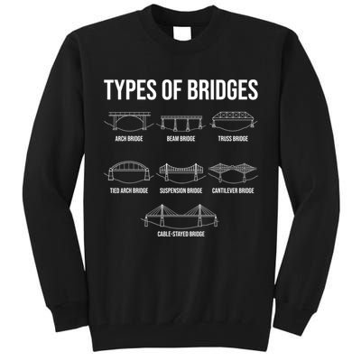 Types Of Bridges, Bridge Engineer Gift Tall Sweatshirt