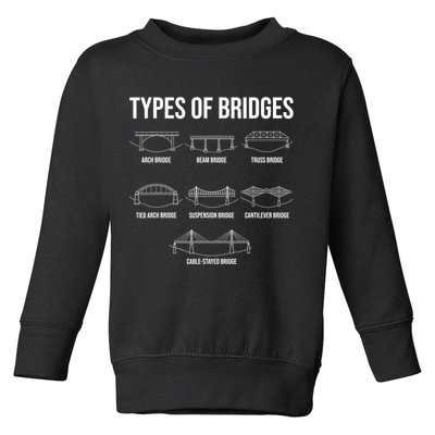 Types Of Bridges, Bridge Engineer Gift Toddler Sweatshirt