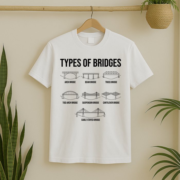 Types Of Bridges, Bridge Engineer Gift T-Shirt