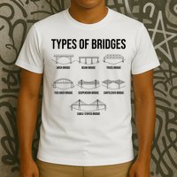 Types Of Bridges, Bridge Engineer Gift T-Shirt