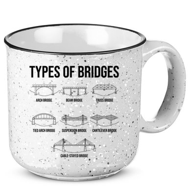 Types Of Bridges, Bridge Engineer Gift 15oz Campfire Ceramic Mug
