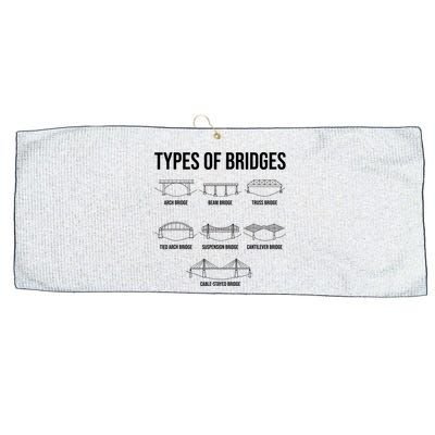 Types Of Bridges, Bridge Engineer Gift Large Microfiber Waffle Golf Towel