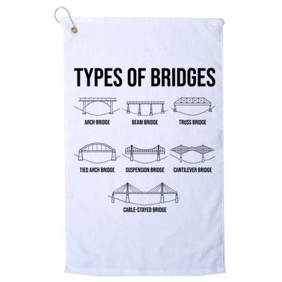 Types Of Bridges, Bridge Engineer Gift Golf Towel