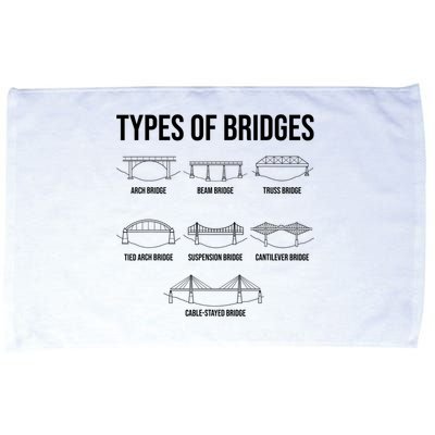 Types Of Bridges, Bridge Engineer Gift Microfiber Hand Towel