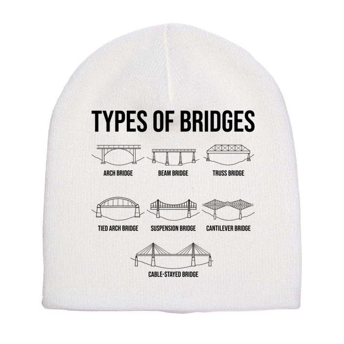 Types Of Bridges, Bridge Engineer Gift Short Acrylic Beanie