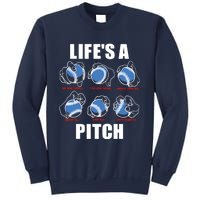 Types of Baseball Pitches Life's A Pitch Pitcher Player Gift Sweatshirt