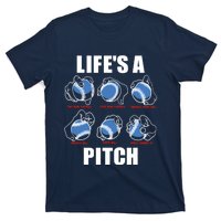 Types of Baseball Pitches Life's A Pitch Pitcher Player Gift T-Shirt