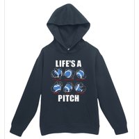 Types of Baseball Pitches Life's A Pitch Pitcher Player Gift Urban Pullover Hoodie