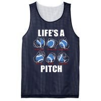 Types of Baseball Pitches Life's A Pitch Pitcher Player Gift Mesh Reversible Basketball Jersey Tank