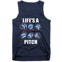 Types of Baseball Pitches Life's A Pitch Pitcher Player Gift Tank Top