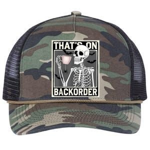 ThatS On Backorder Pharmacy Tech Skeleton ThatS Backorder Retro Rope Trucker Hat Cap