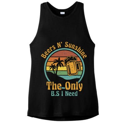 The Only BS I Need Is Beers and Sunshine Drinking Brew Party Ladies PosiCharge Tri-Blend Wicking Tank